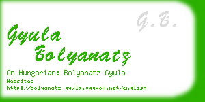 gyula bolyanatz business card